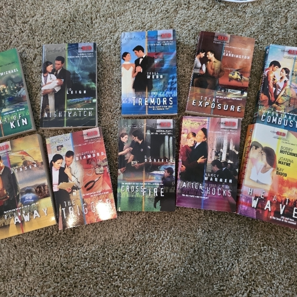 Assorted Romantic Thriller Paperback Book Lot Of 10